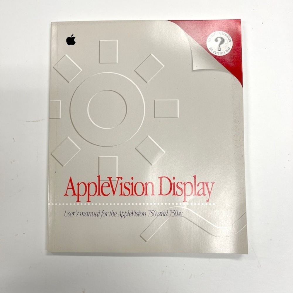 1997 Vintage User's Guide Manual for AppleVision 750 and‎ 750AV displays